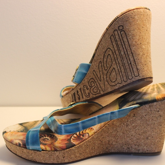Just Cavalli Cool Platform Wedge Sandals. - Picture 5 of 8